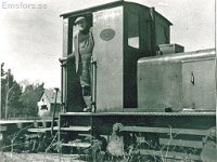 Lokförare Fritz Westergren (Musse) på loket Dragos